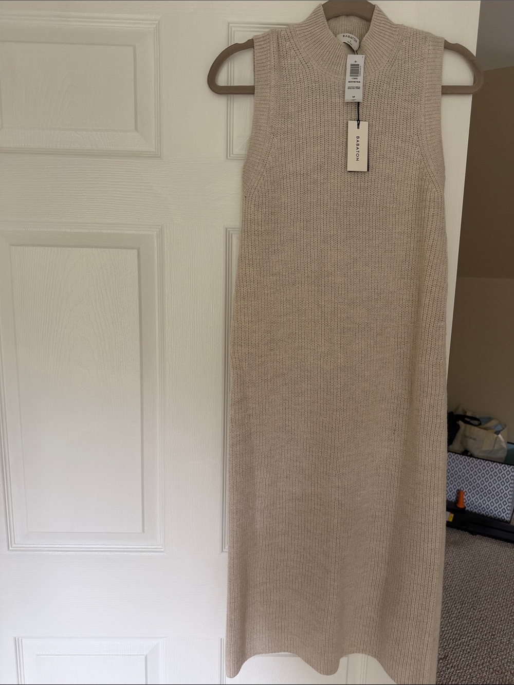 Aritzia Sleeveless Knit Maxi Dress - Light Beige